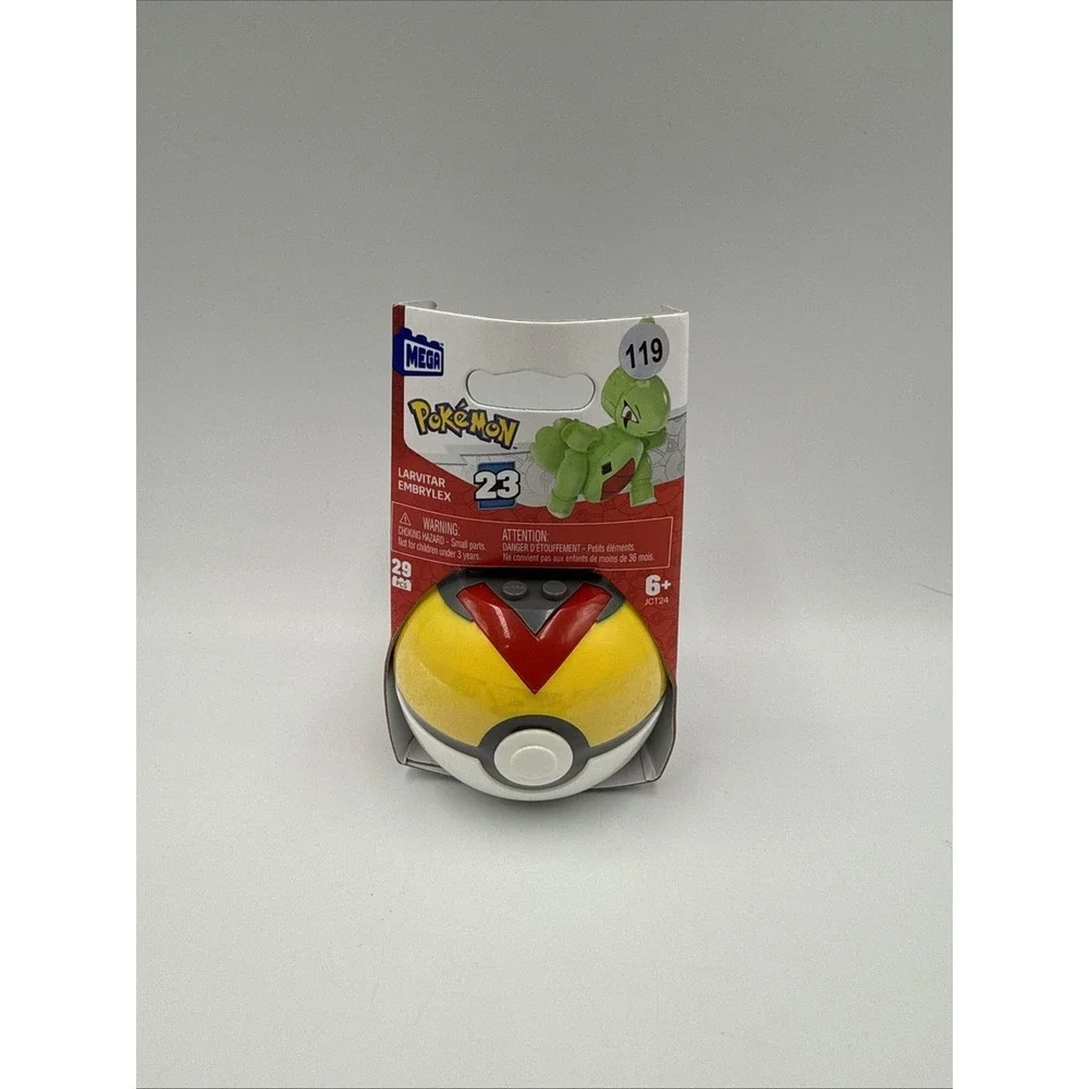 Mega Construx Pokemon Series 23 Larvitar JCT24 Poke Ball New Sealed Mattel
